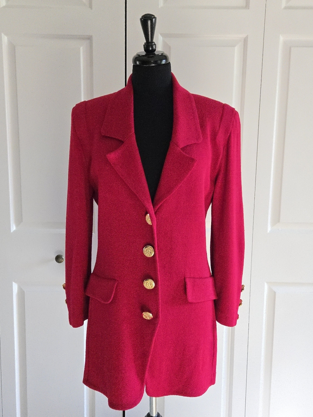 St. John Collection Vintage 90s Blazer Jacket with Gold Buttons